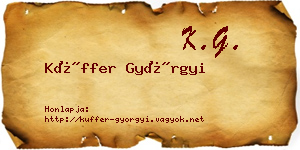 Küffer Györgyi névjegykártya